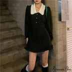 French Lace Peter Pan Modern Collar Ruffle Short Dress image 2