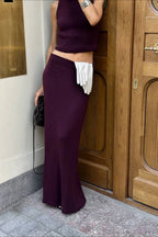 French-Style Sleeveless Turtleneck Cotton Wool Blend Two Piece Set image 9