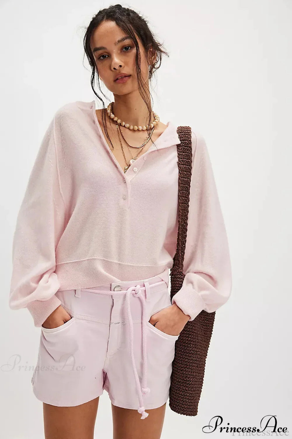 French Vintage Loose Long-Sleeve Knit Top image 2