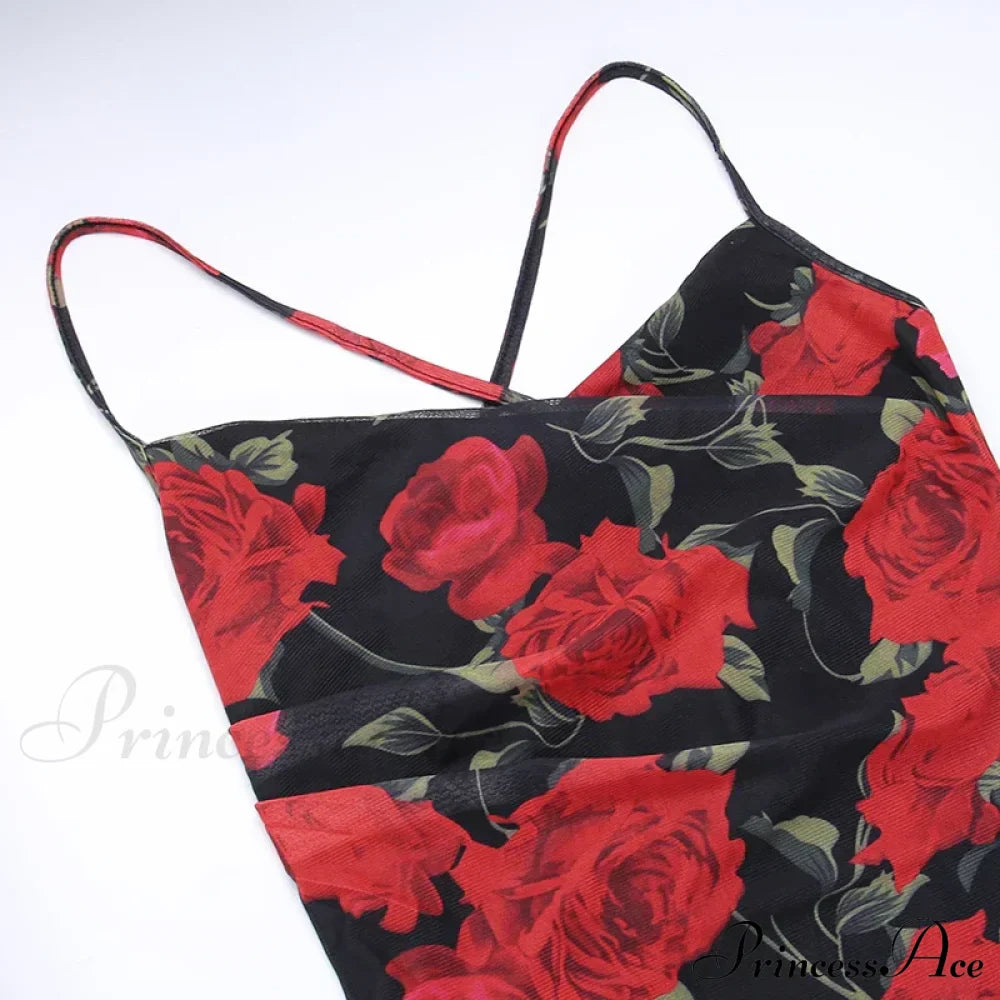 Fresh Rural Style Long SlimPrinted Suspended Spring/Summer Off Shoulder Floral Dress image 5