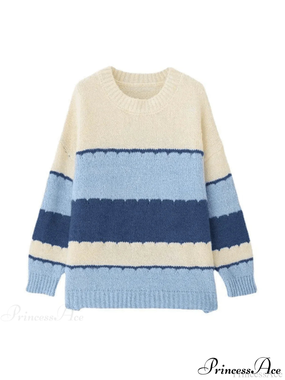 Fresh Simple Striped Loose Casual Sweater image 3