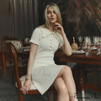 Frill Collar Short Charming Sleeve Mini Dress image 1