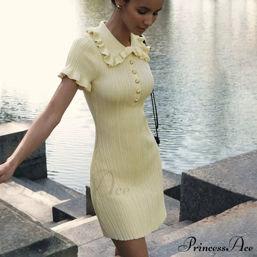 Frill Collar Short Charming Sleeve Mini Dress image 9