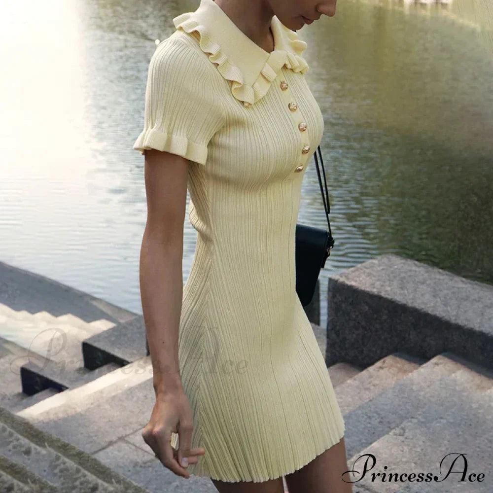 Frill Collar Short Charming Sleeve Mini Dress image 8