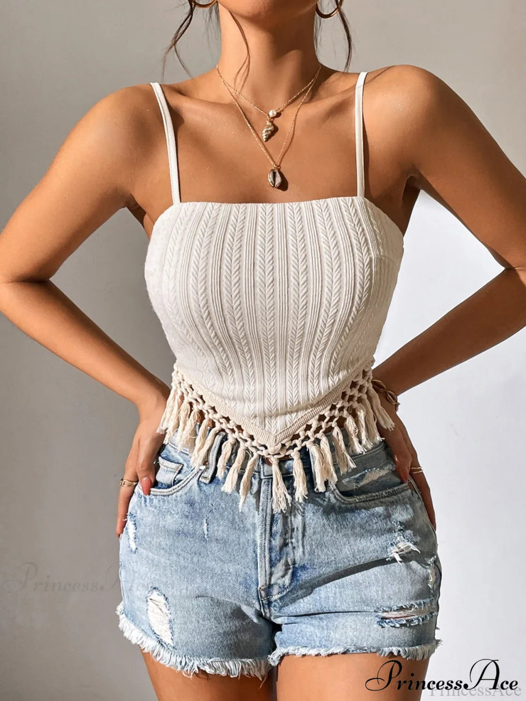 Fringe Trim Cami Top image 2
