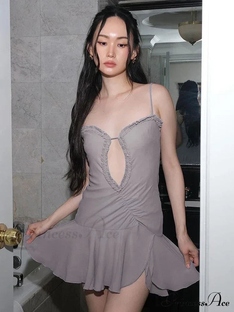 Front Cut Out Charming Cami Mini Dress image 2