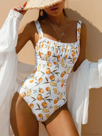 Fruit Print Bandeau Tummy Control Swimsuit One Piece image 2