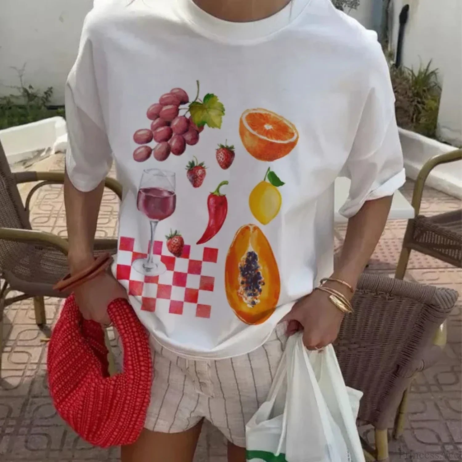 Fruit Wine Printed Oversized T-shirt image 1