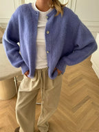 Fuzzy Button-Down Long Sleeve Knit Cardigan image 6