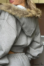Fuzzy Solid Long Sleeve Zip-Up Hoodie image 5