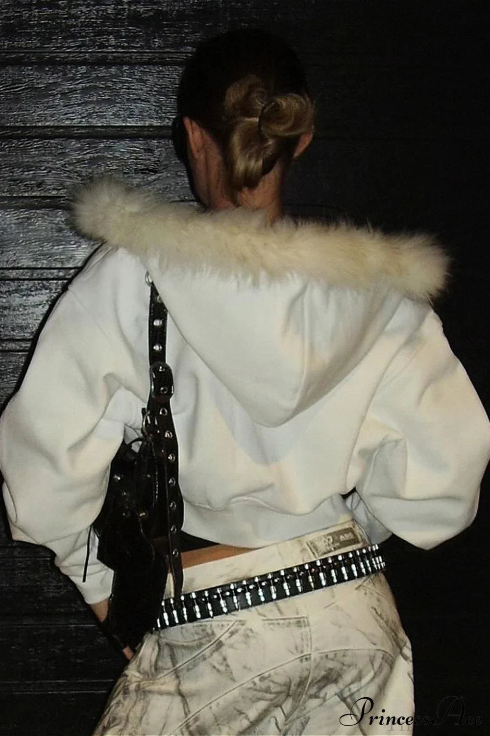 Fuzzy Solid Long Sleeve Zip-Up Hoodie image 3