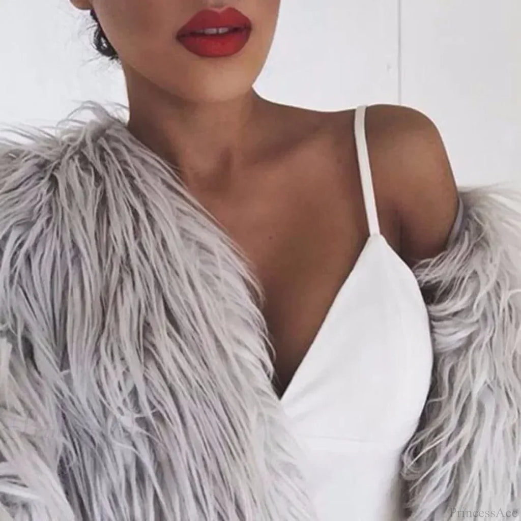 Fuzzy Thick Warm Fluffy Coat image 3