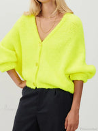 Fuzzy V-neck Button-front Cardigan image 6