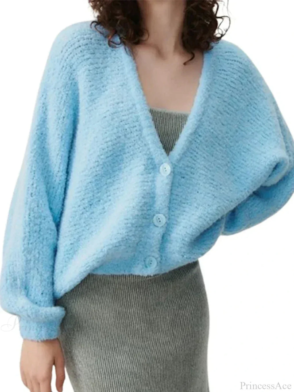 Fuzzy V-neck Button-front Cardigan image 10