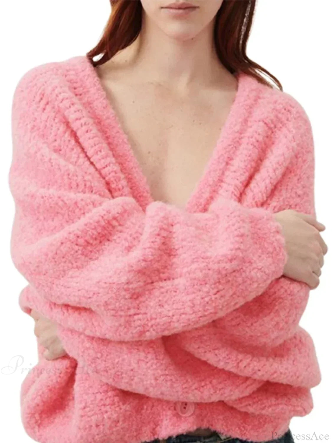 Fuzzy V-neck Button-front Cardigan image 9
