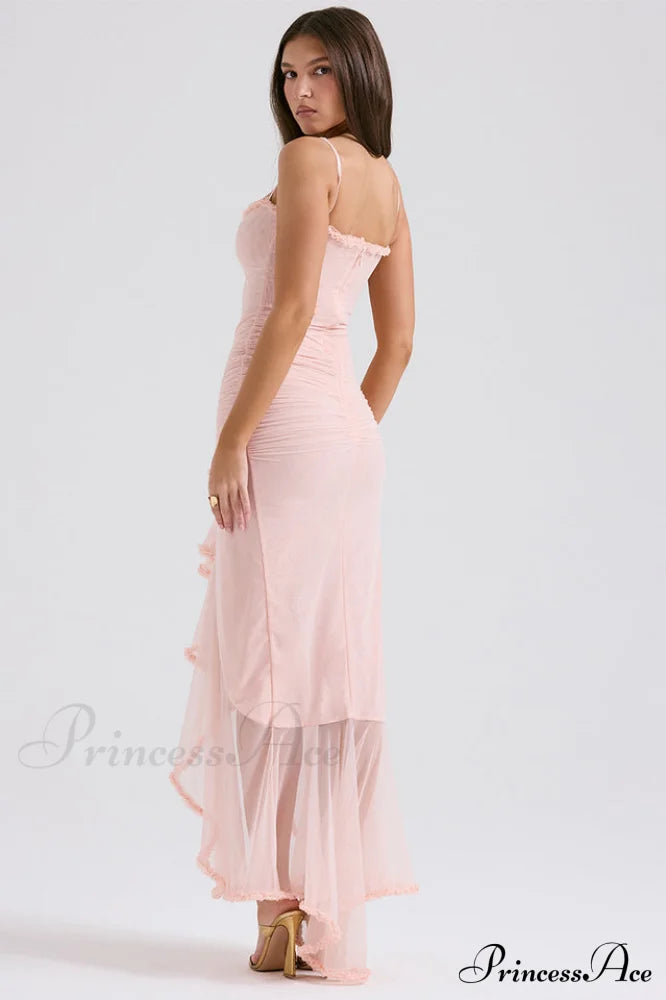 Gabriella Light Stylish Peach Ruffle Dress image 3
