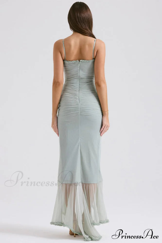 Gabriella Light Stylish Peach Ruffle Dress image 9