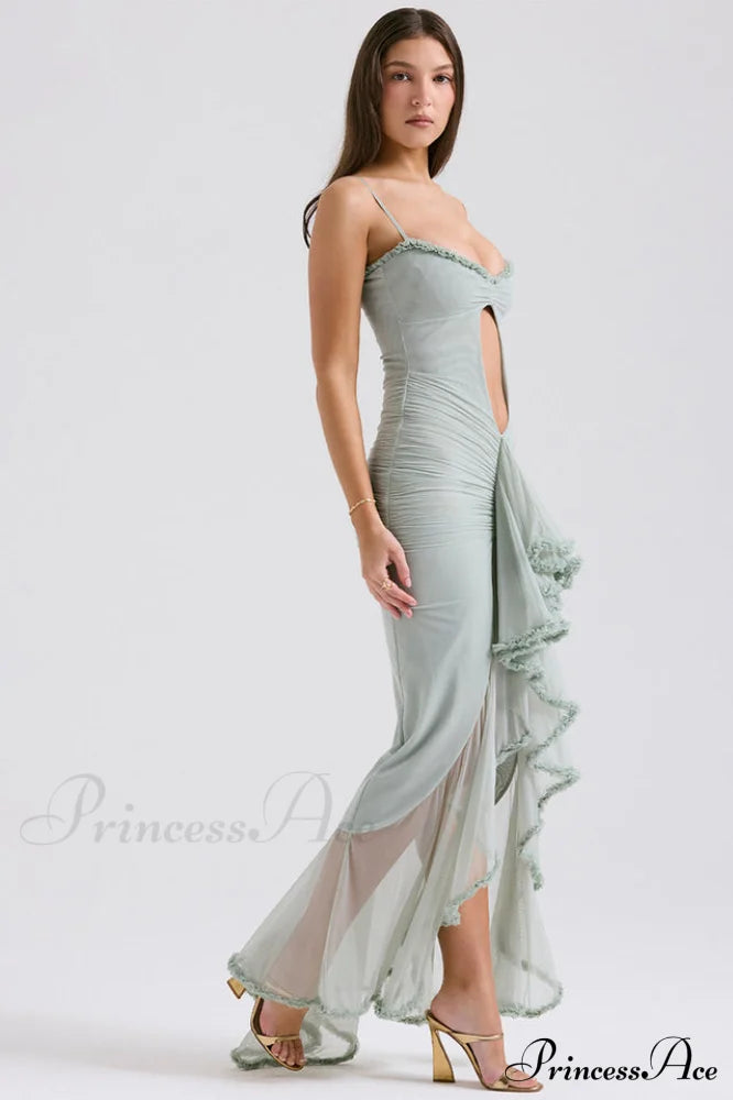 Gabriella Light Stylish Peach Ruffle Dress image 8