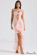Gabriella Light Stylish Peach Ruffle Dress image 1