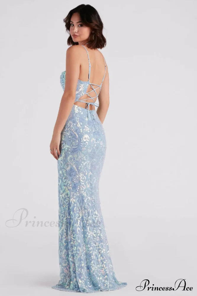 Gabrielle Formal Stylish Sequin Long Dress image 3