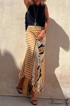 Geometric Print Elastic Charming Waist Maxi Skirt image 2