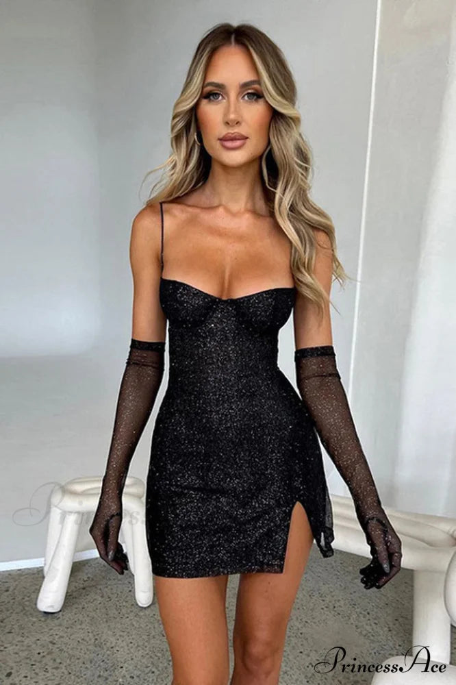Georgia Shiny Stylish Dress With Gloves image 4
