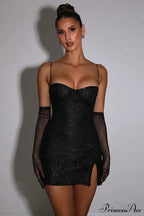 Georgia Shiny Stylish Dress With Gloves image 2