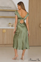 Get In Formation Charming Satin Midi Dress image 8