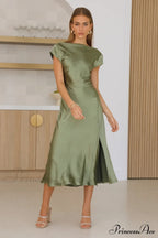 Get In Formation Charming Satin Midi Dress image 6