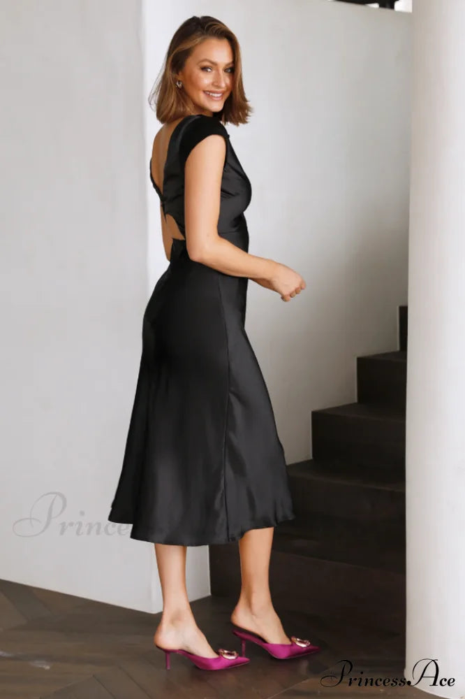 Get In Formation Charming Satin Midi Dress image 15