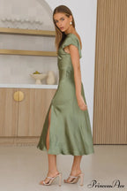 Get In Formation Charming Satin Midi Dress image 7