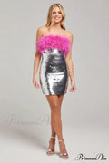 Giela Feather Stylish Sequin Mini Dress image 3