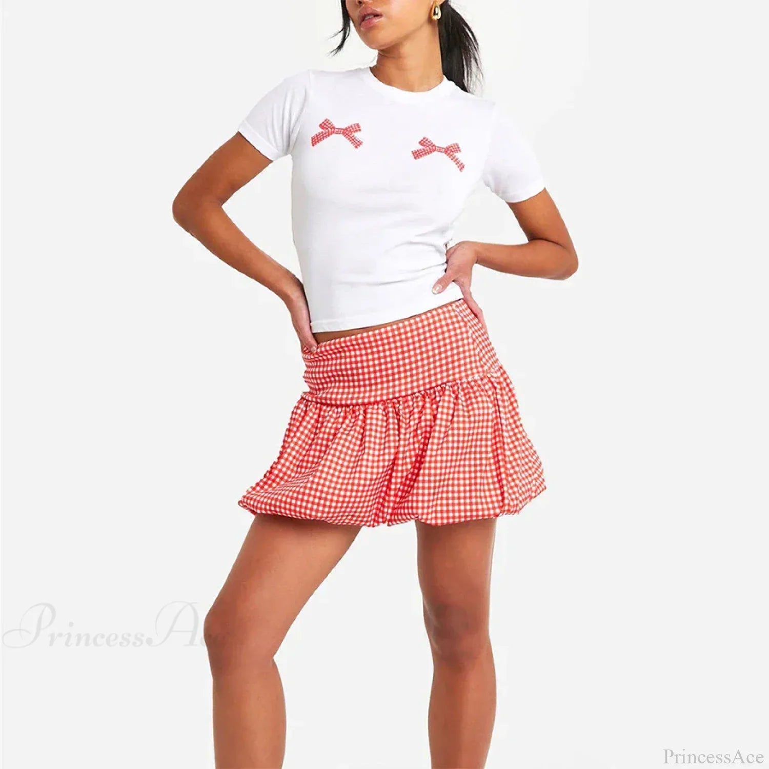 Gingham Bubble Plaid Style Skirt image 8