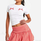 Gingham Bubble Plaid Style Skirt image 1