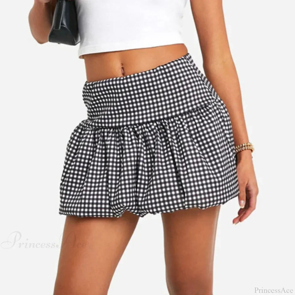 Gingham Bubble Plaid Style Skirt image 3