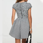 Gingham Smocked Babydoll Mini Dress image 6