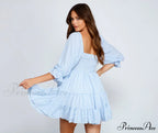 Girly Vibes Stylish Gingham Babydoll Dress image 2