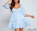 Girly Vibes Stylish Gingham Babydoll Dress image 3