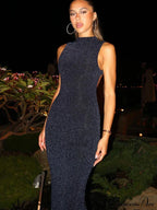Glitter Backless Maxi Dress image 1