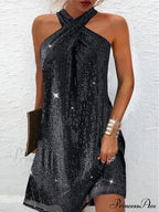 Glitter Elegant Halterneck Dress image 1