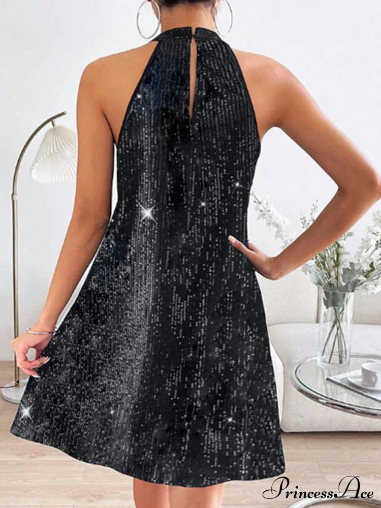 Glitter Elegant Halterneck Dress image 5