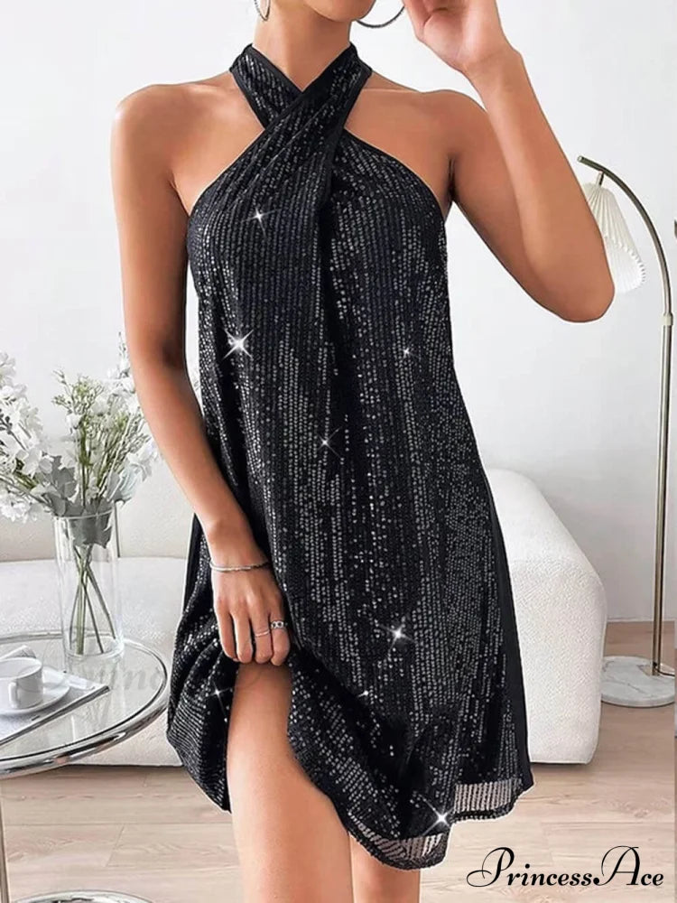 Glitter Elegant Halterneck Dress image 4