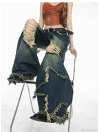 Gloomy Azure Gothic Torn Denim Trouser image 1