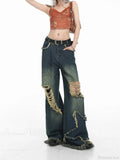 Gloomy Azure Gothic Torn Denim Trouser image 3