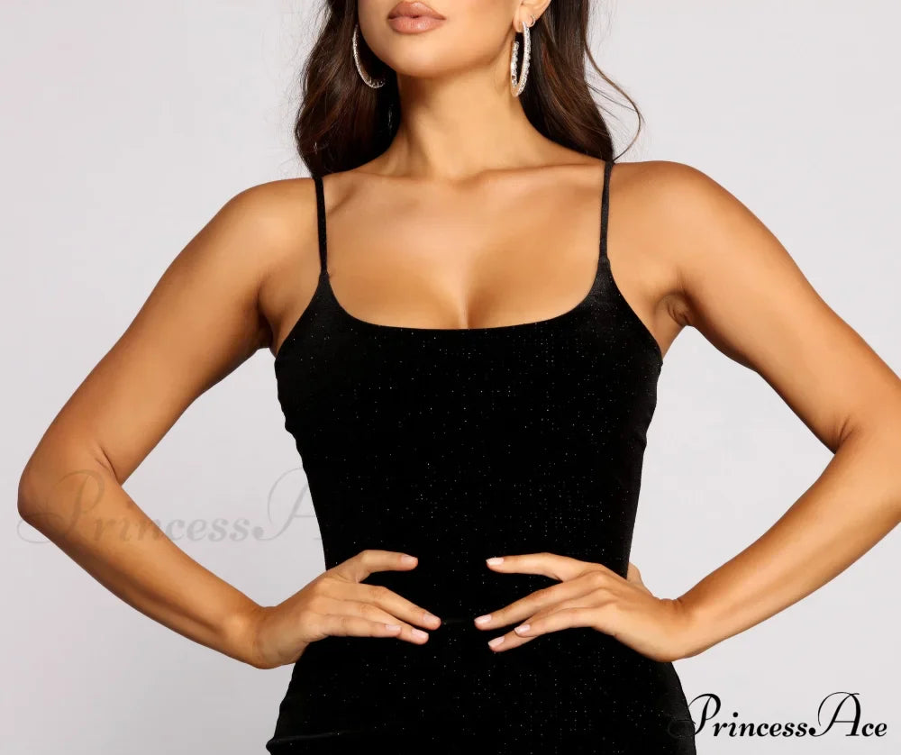 Glowing Moment Stylish Glitter Mini Dress image 3