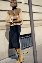 Gold Button Long Sleeve Double-sided Cardigan image 3