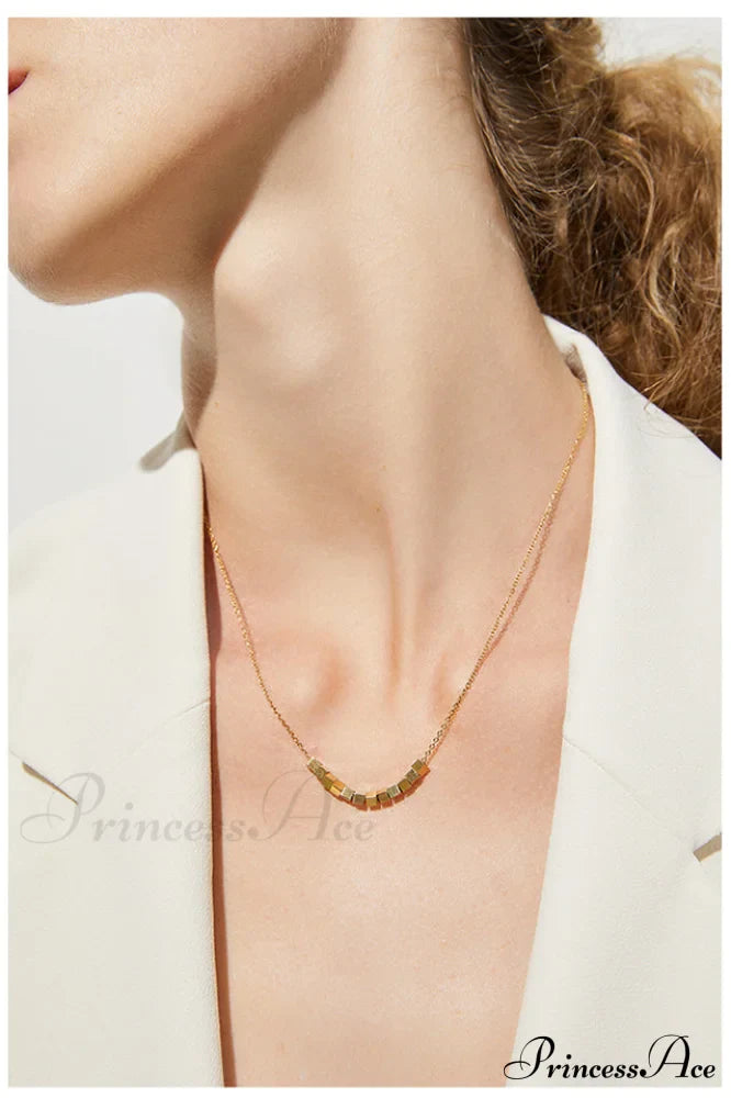 Gold Sugar Stylish Cube Necklace image 6