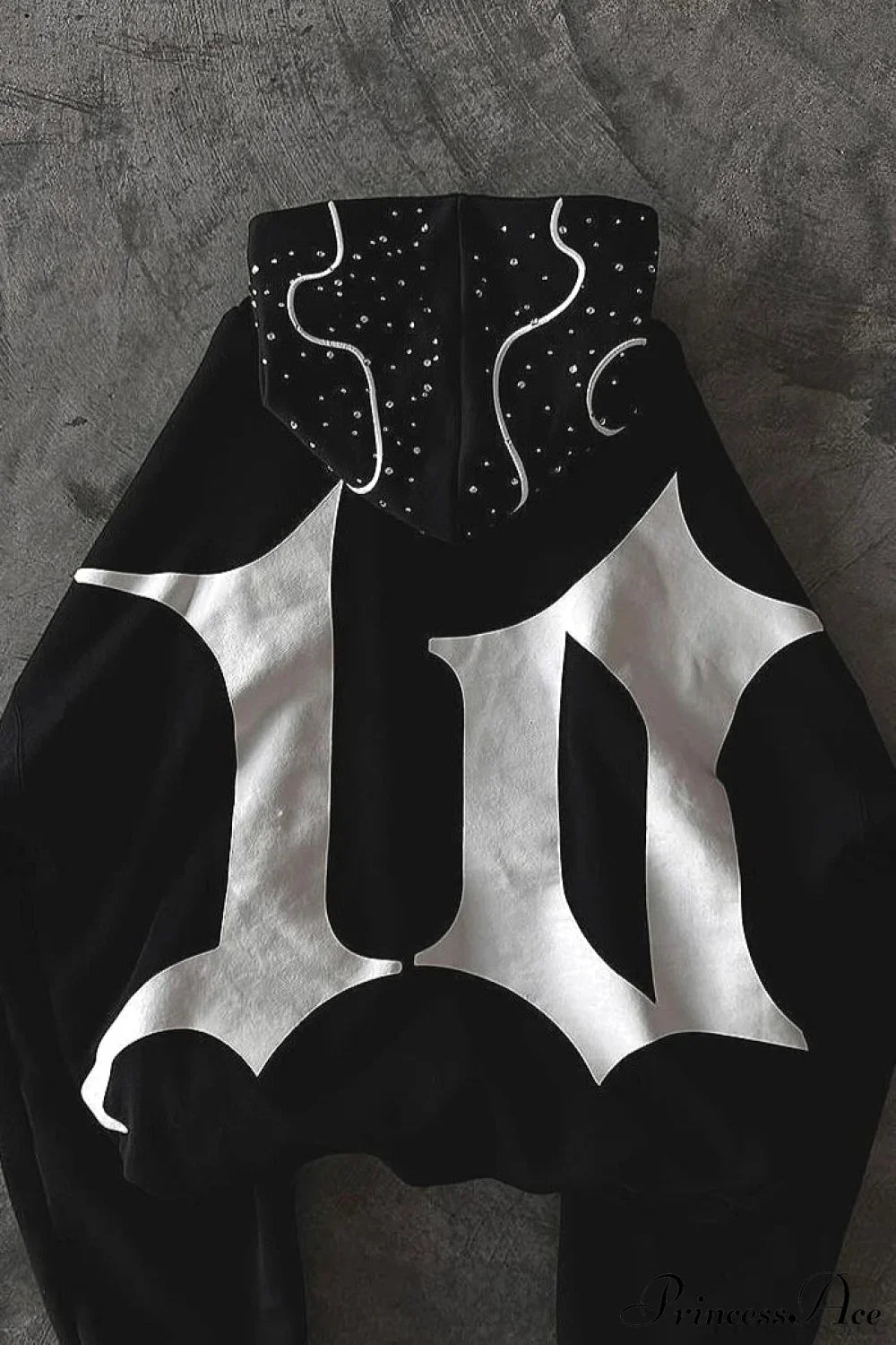 Goth Dark Letter Print Unisex Harajuku Oversized Hoodie image 4