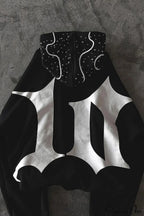 Goth Dark Letter Print Unisex Harajuku Oversized Hoodie image 4