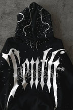 Goth Dark Letter Print Unisex Harajuku Oversized Hoodie image 3